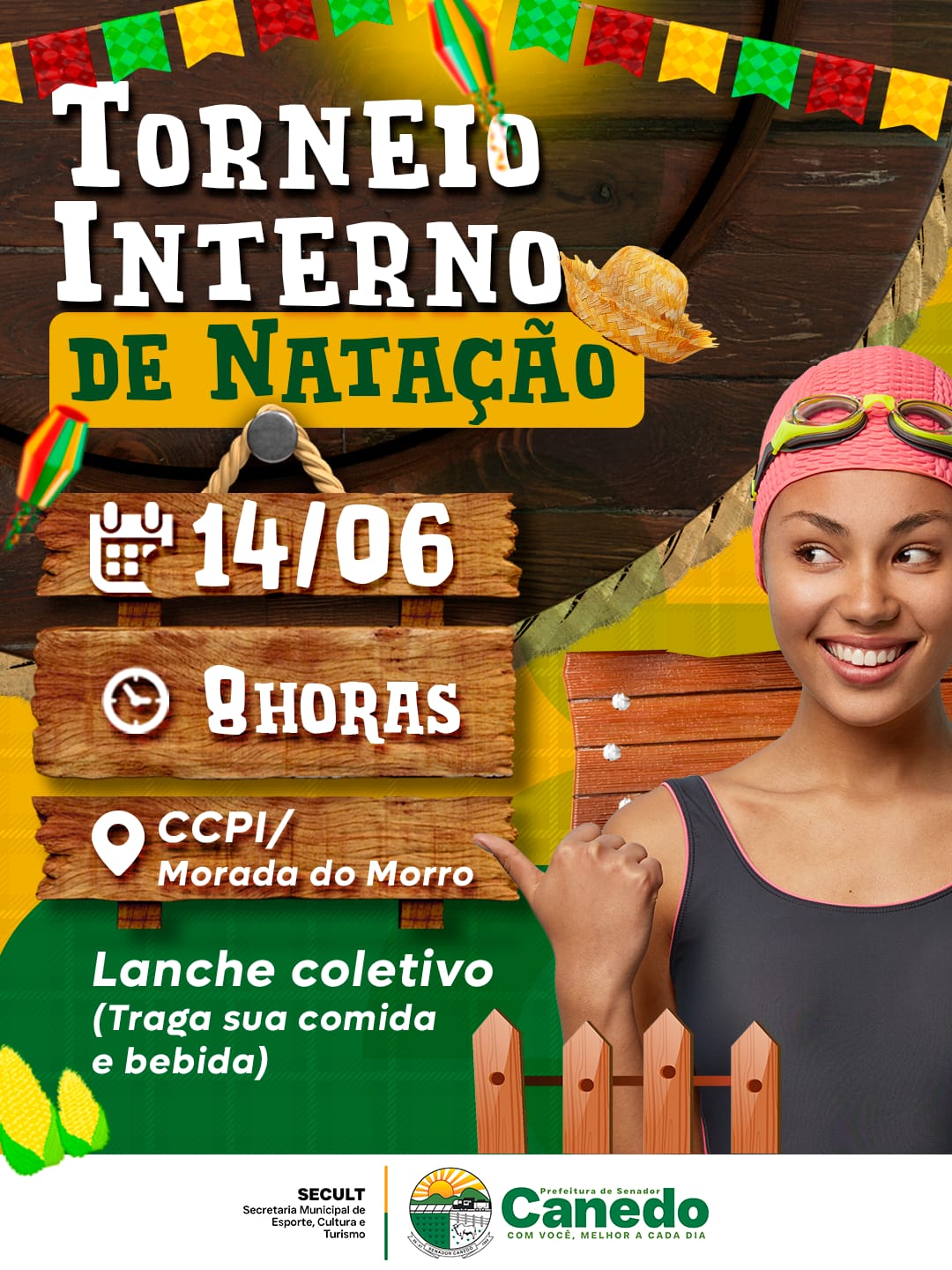 Senador Canedo realiza competição de natação com alunos da Iniciação Esportiva